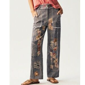 BellanBlue Gray Patchwork Straight Leg Jeans